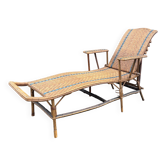 Wicker chaise longue