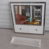 Wall mirror art deco - chrome and faience villeroy boch