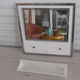 Wall mirror art deco - chrome and faience villeroy boch