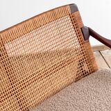 Mid Century Sofa par Hartmut Lohmeyer, teck et cannage