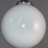 Hanging lamp in chrome, large opal glass globe