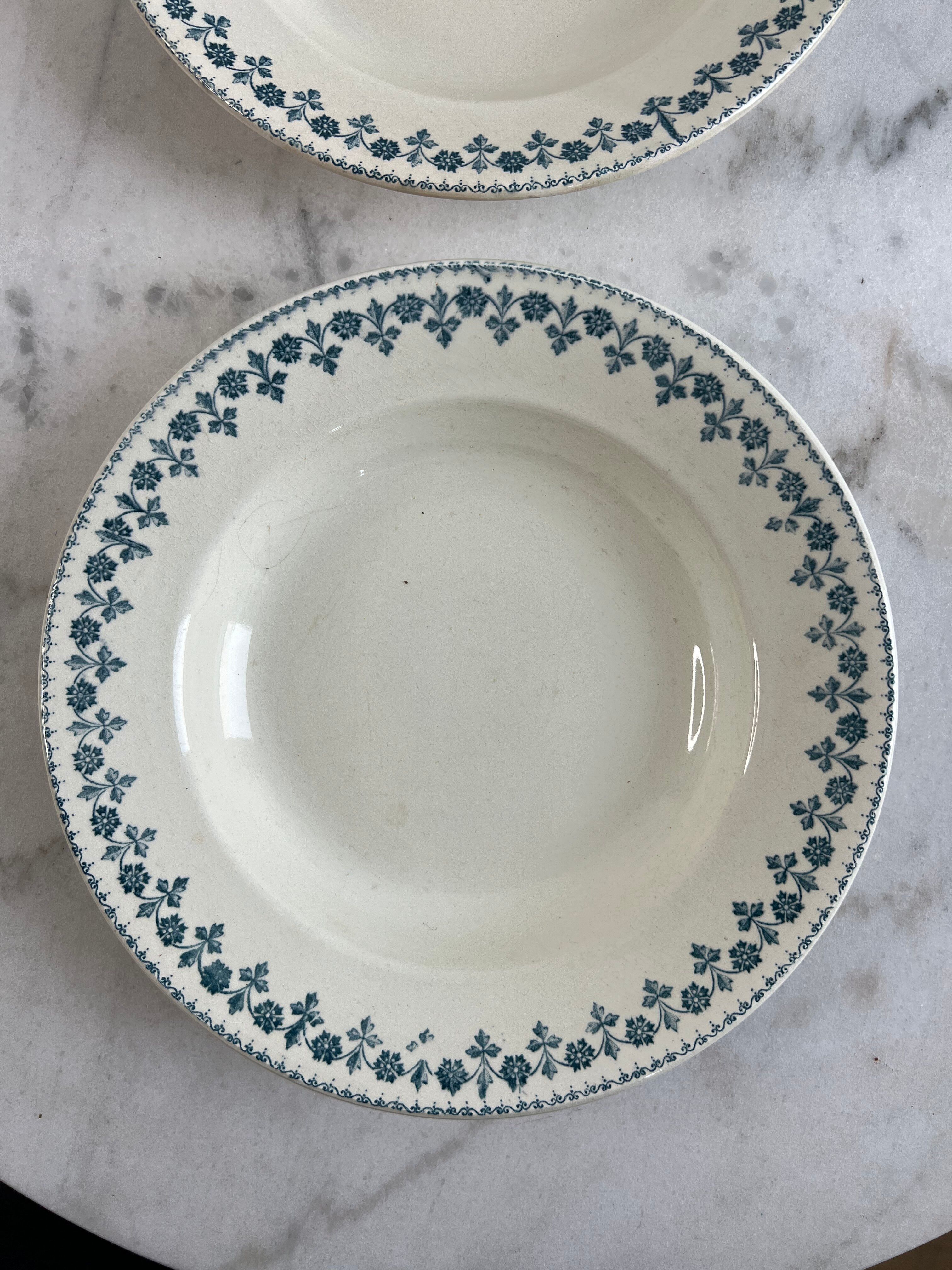 Set of 2 deep plates, ironstone LG Barreau.