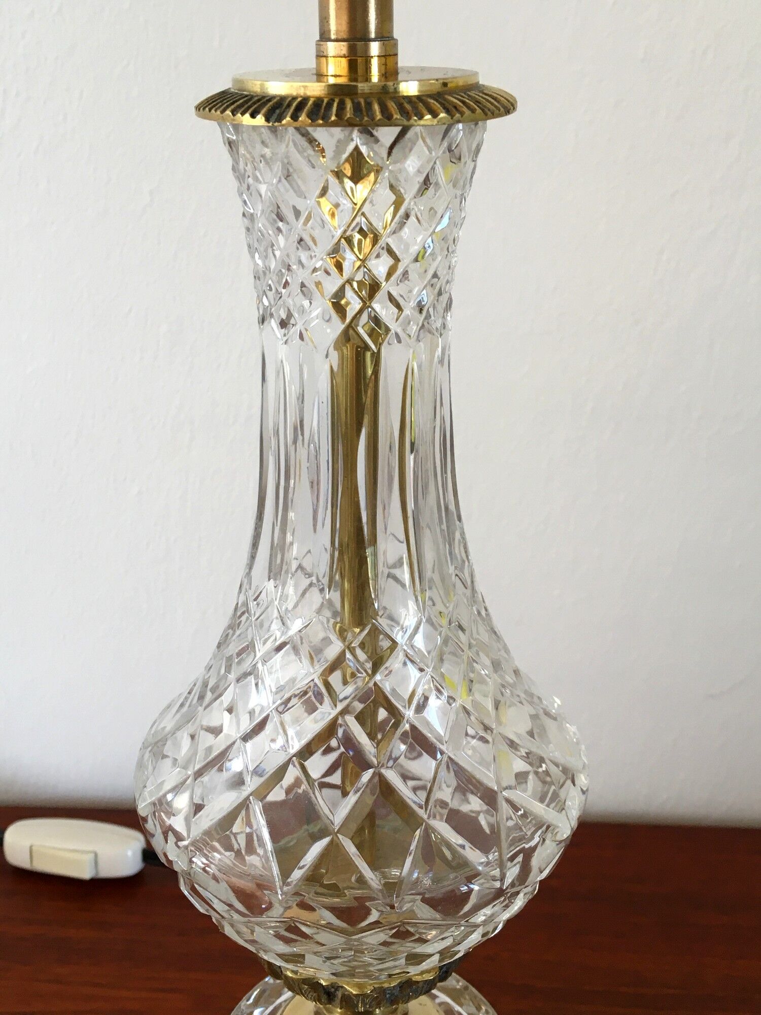 Glass and brass lamp 60s
