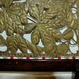 Pare-feu art-nouveau en bois et laiton