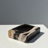 Symmetrical multicolored petrified wood soap dish