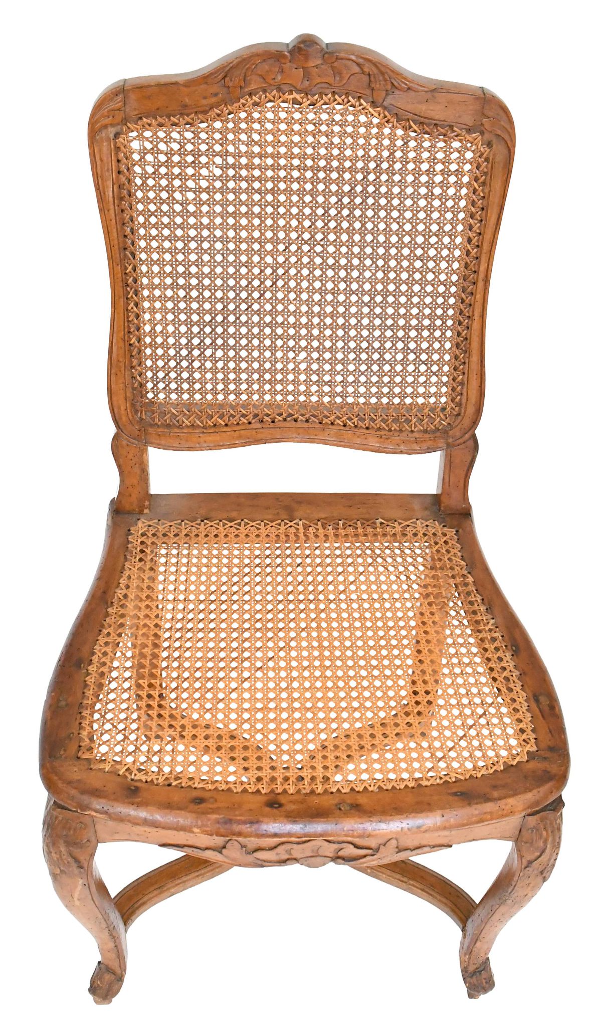 4 caned chairs from the Louis XV period stamped by Charles Delenoncourt.