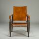 Swiss Leather Safari Chair attributed to Wilhelm Kienzle for Wohnbedarf