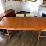 Vintage teak "portfolio" extendable table for 4 to 10 people - attributed to Niels Bach for Glostrup - Denmark 1960