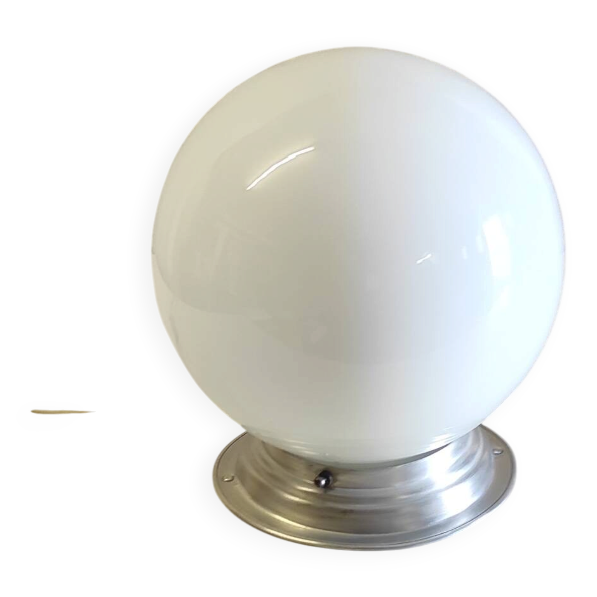 Ceiling light or table lamp with opaline globe, diameter 20cm - mid-20th century.