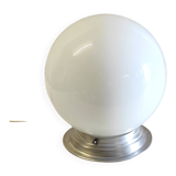 Ceiling light or table lamp with opaline globe, diameter 20cm - mid-20th century.