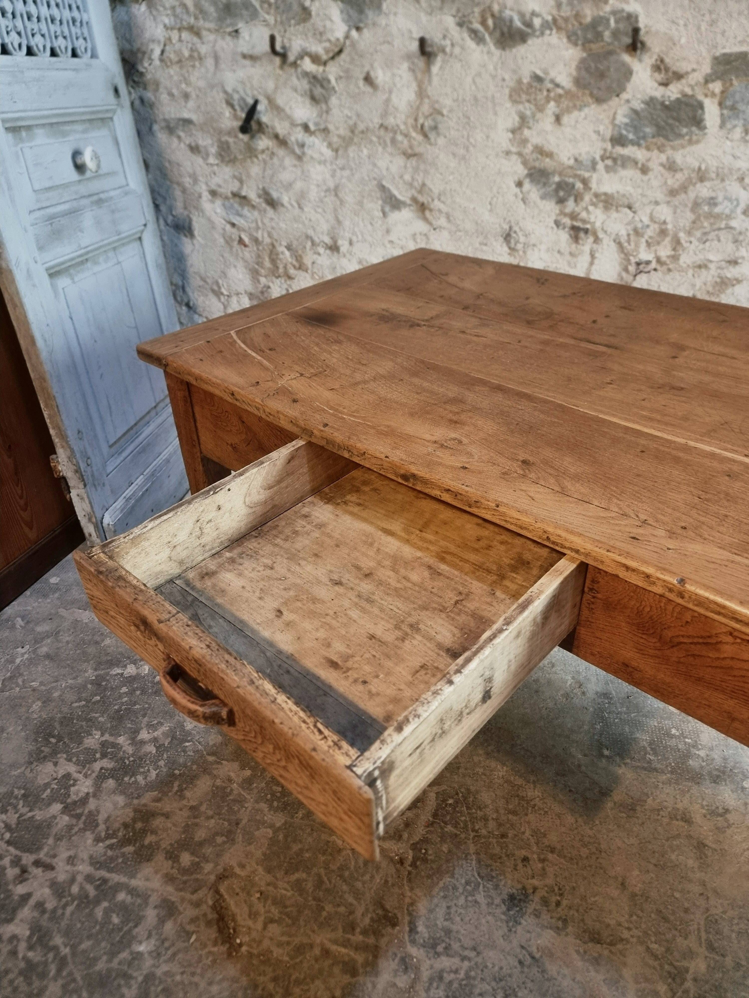 Old oak farmhouse table, dining table, Auvergne, circa 1750–1800