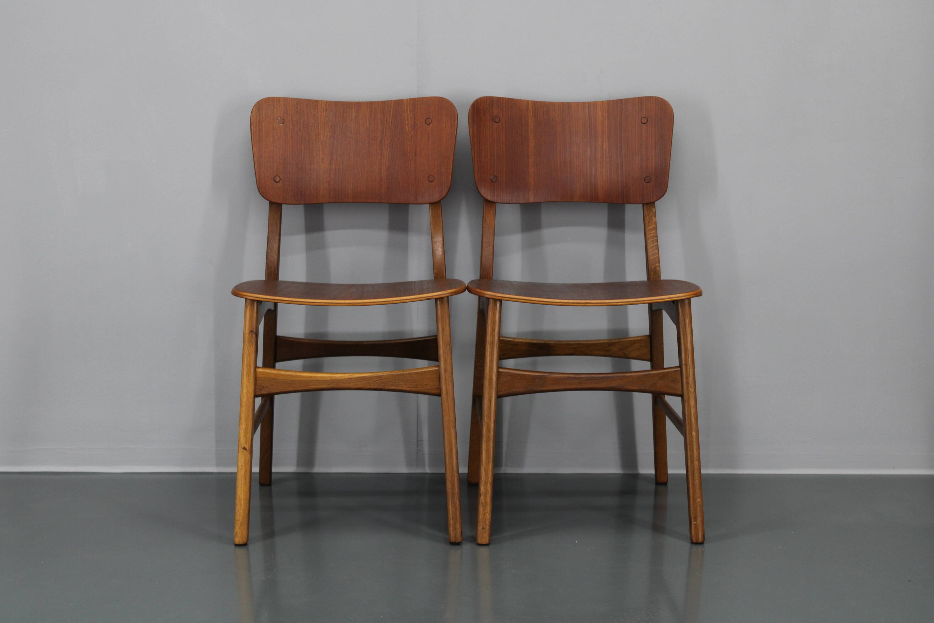 1960s Ib Kofod Larsen Set of 4 dining Chairs in Teak Finish, Denmark