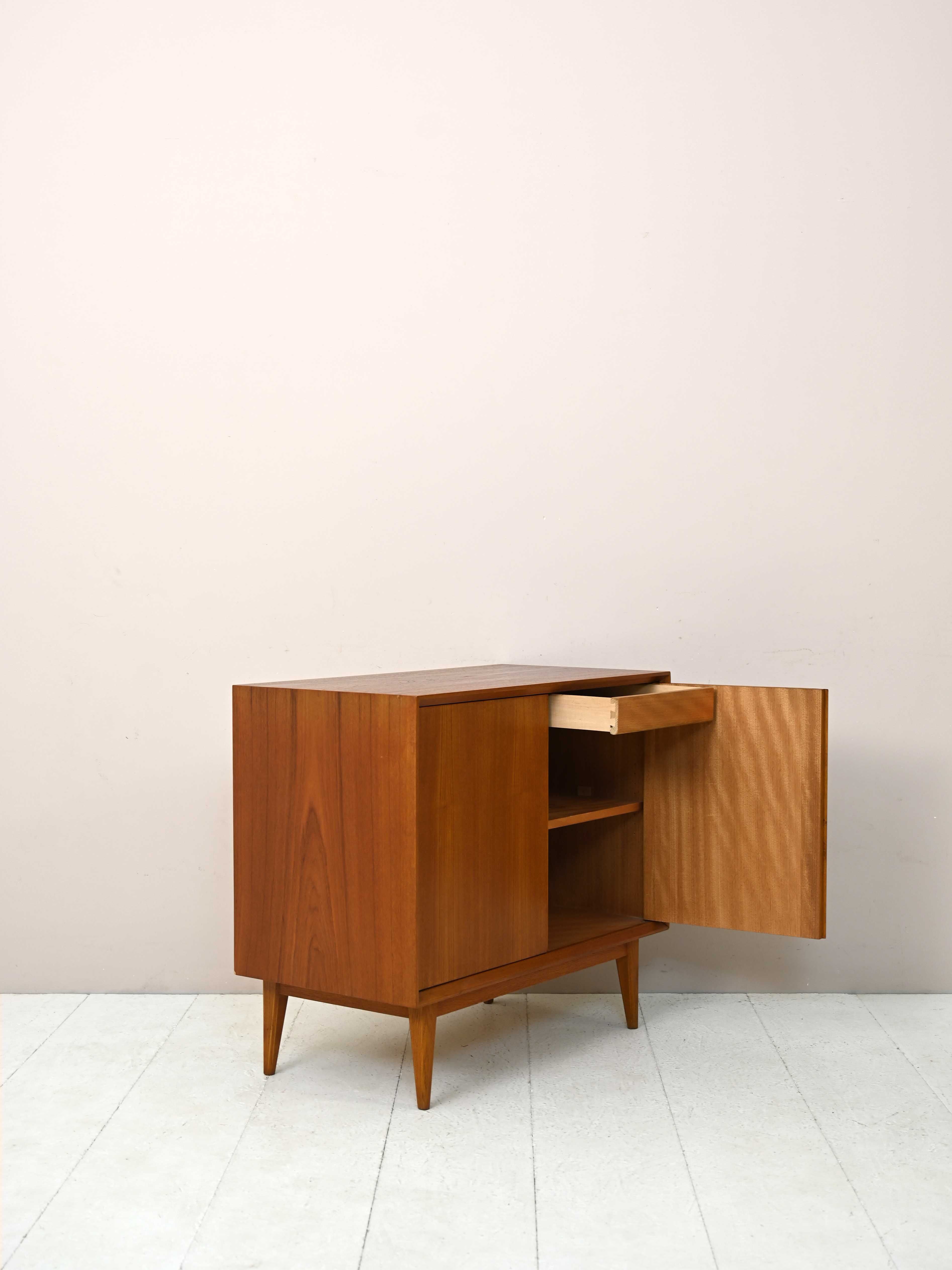 1960s teak cabinet with hinged doors