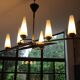 Mid-Century 6-Light Chandelier - Opaline and Brass