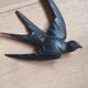Paire d'hirondelles en bois vintage