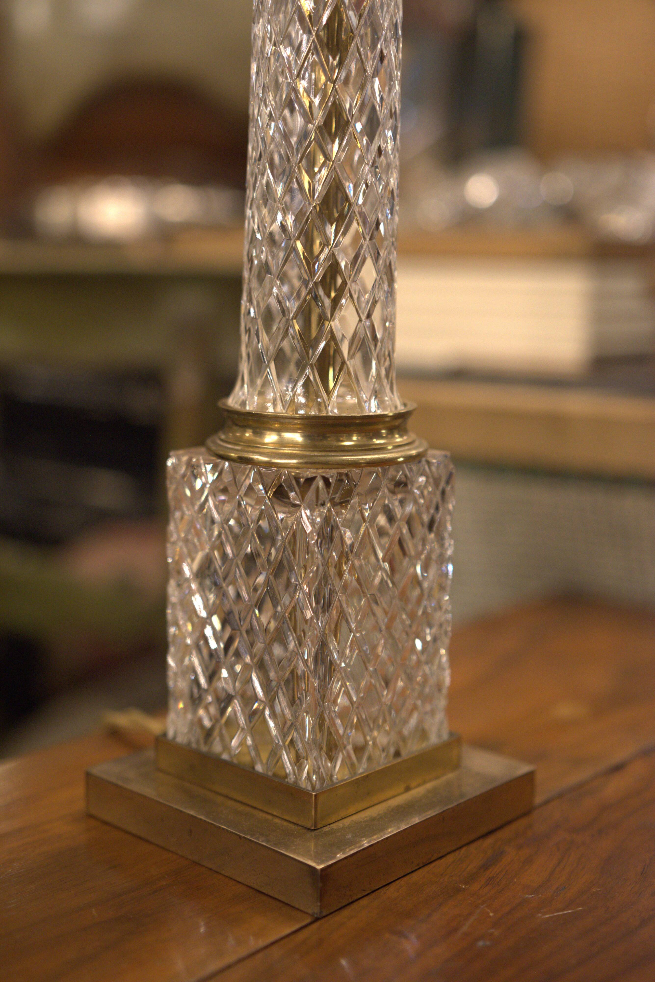 Vintage lamp in crystal and brass
