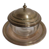 Glass and Brass Candy Dish with Bowl