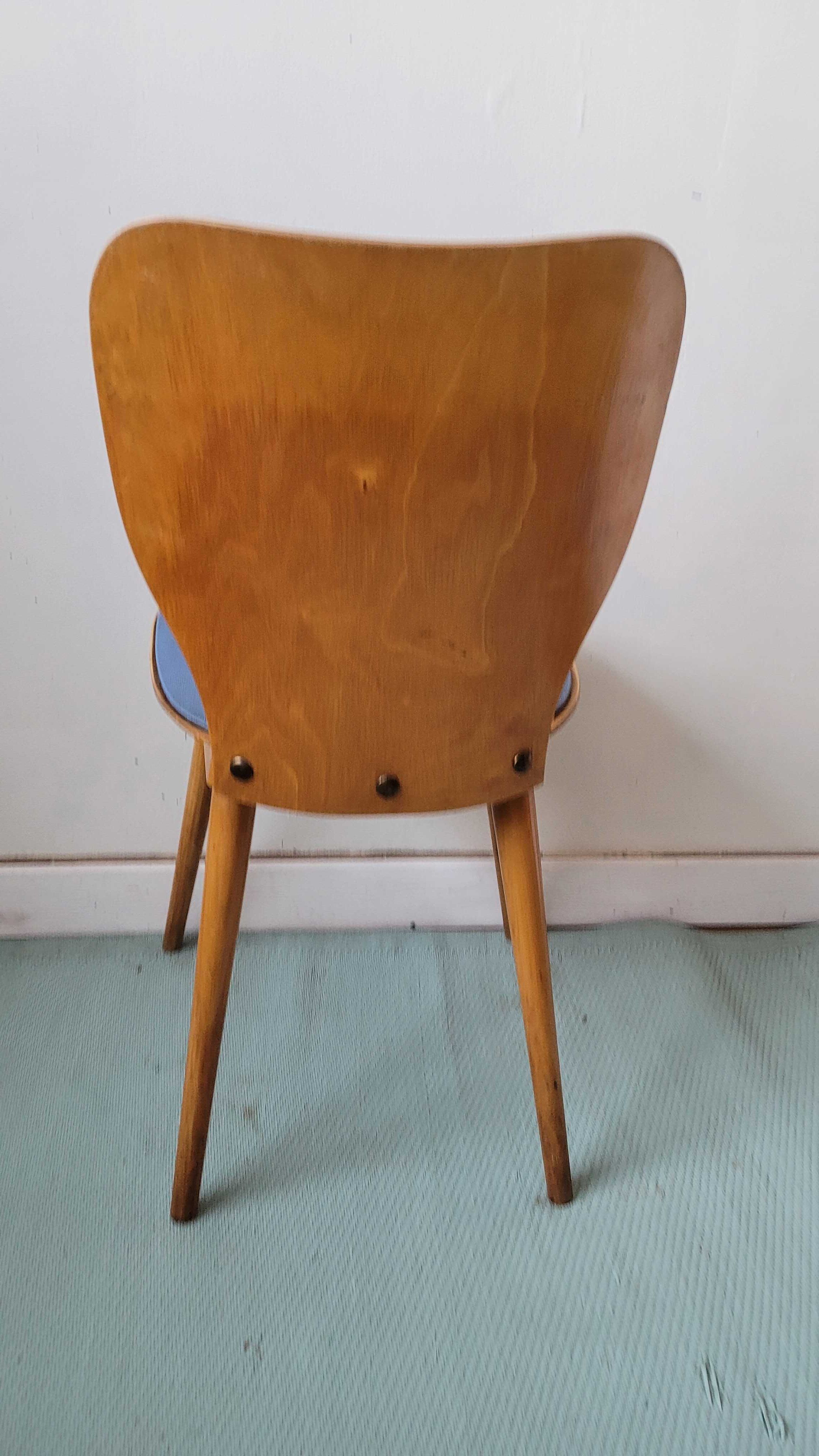 Baumann chair in vintage wood seat skai model N°800 Max Bill