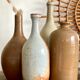 Lot de 4 bouteilles en grès vintage