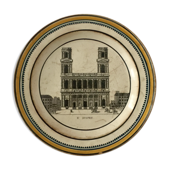 Earthenware plate by choisy le roy (1804-1823) "st sulpice"