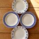 4 mismatched vintage earthenware soup plates - Camilla set