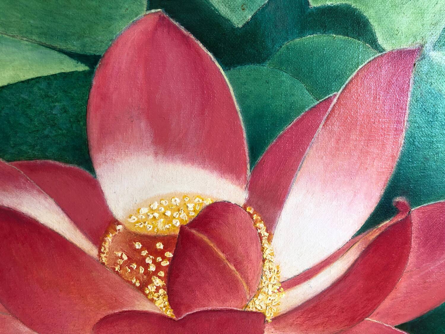 Oil on canvas flower