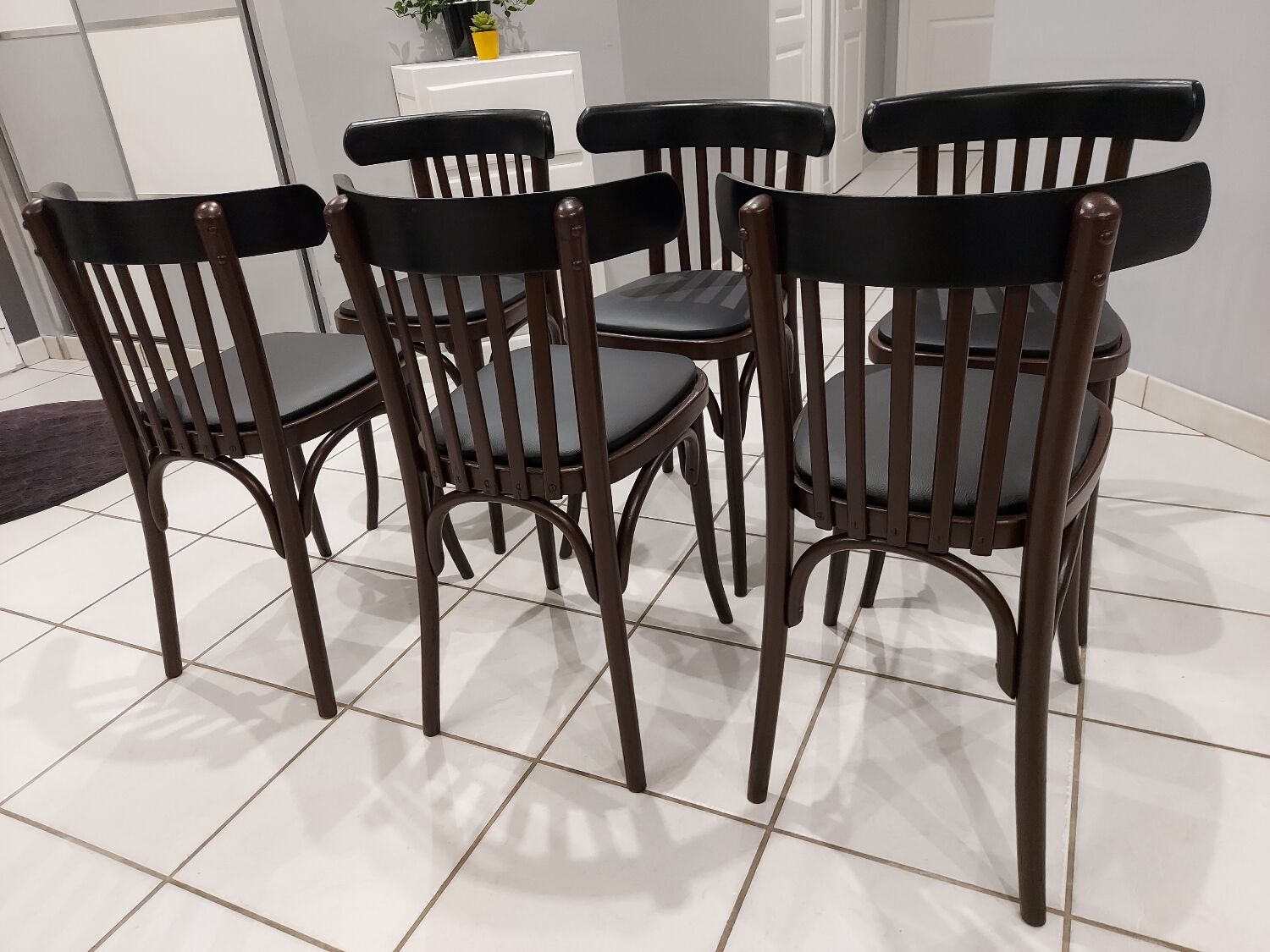 Set of 6 bistro chairs from the 1970s