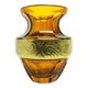 Art Deco vase, honey crystal oroplastic, Moser, Czechoslovakia, 1930s