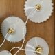 Three-light cascading pendant lamp with vintage white opaline lampshade
