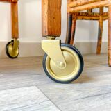 Desserte vintage en bois à roulettes plateau amovible