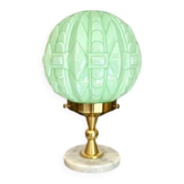 Lampe art déco avec globe en ouraline