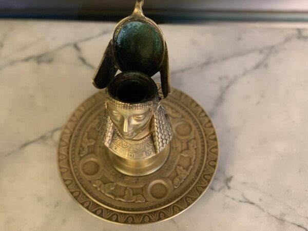 Encrier en bronze doré, égyptomanie