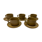 Set of 5 vintage stoneware cups