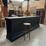 Huge bar counter covered in blue stone