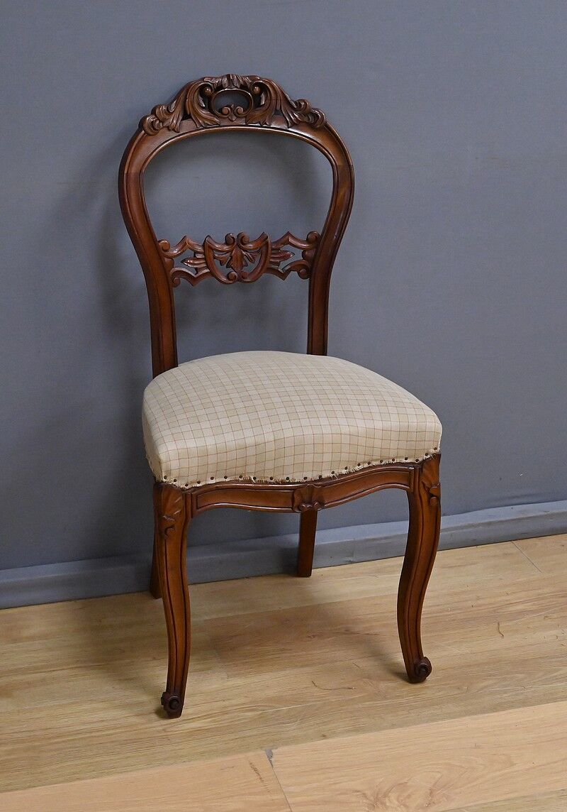 Set of 4 mahogany chairs, Napoléon III period - second half of the 19th century.