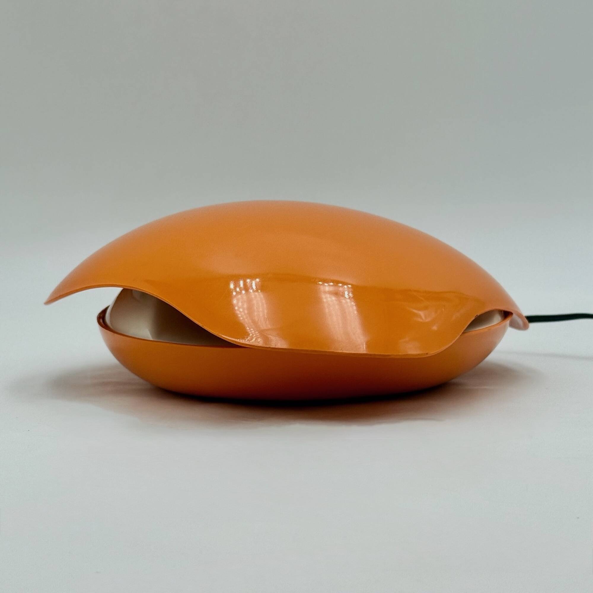 Lampe Oyster orange vintage par Gamma3, design italien des années 1970
