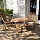 Audoux-Minnet rattan lounge set, 2 armchairs and table 1950-1960