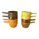 Set of 8 Vintage Stackable Ceramic Coffee Cups with Handles – 1970s