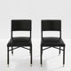 Jacques Quinet paire de chaises cuir noir laiton 1950