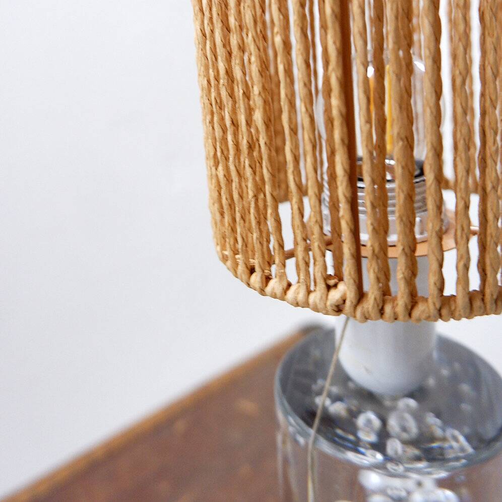Glass lamp with air bubble pattern, "Daum France" style, circa 1975