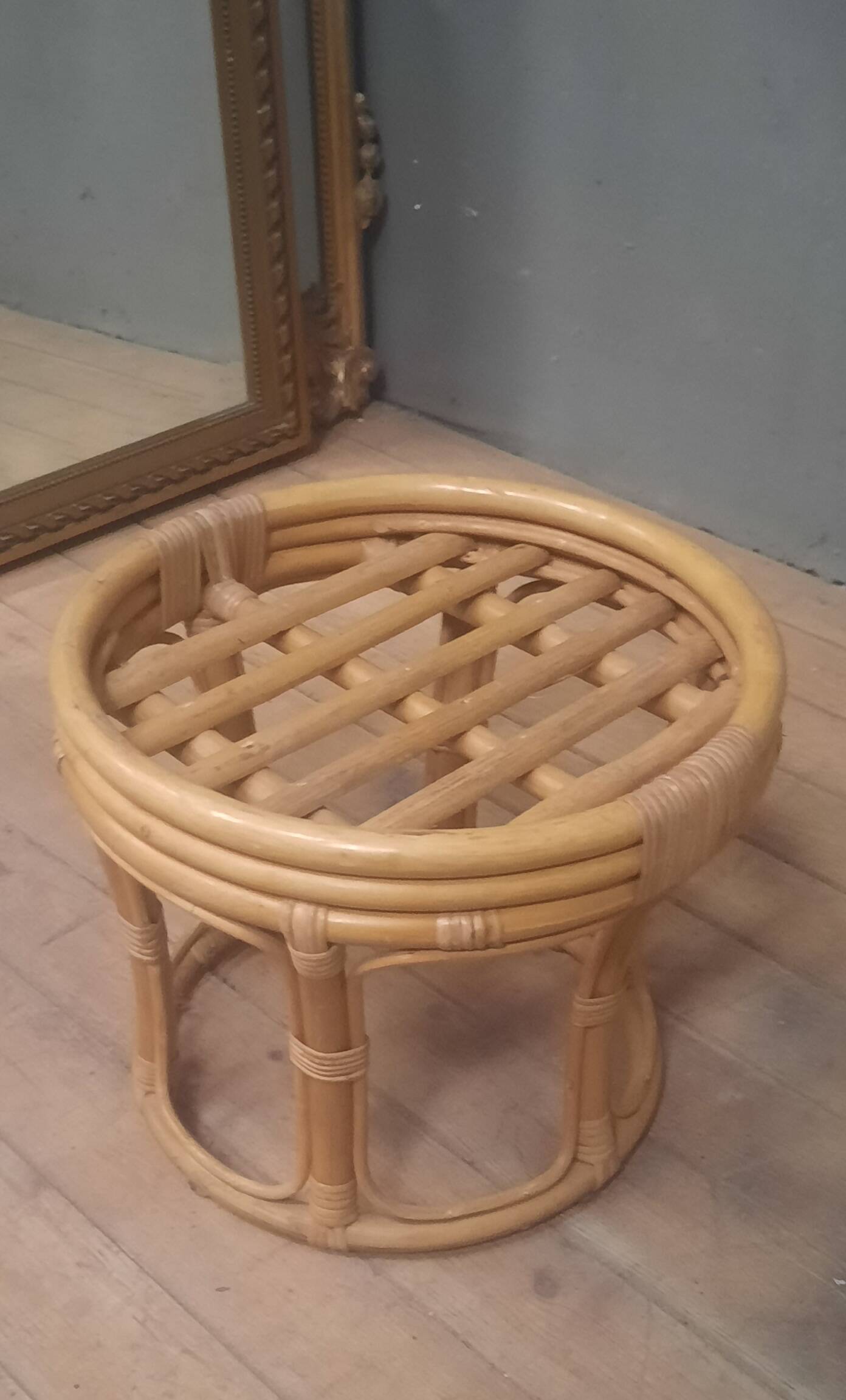 Small low bamboo table