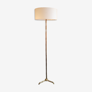 Lampadaire bambou en laiton