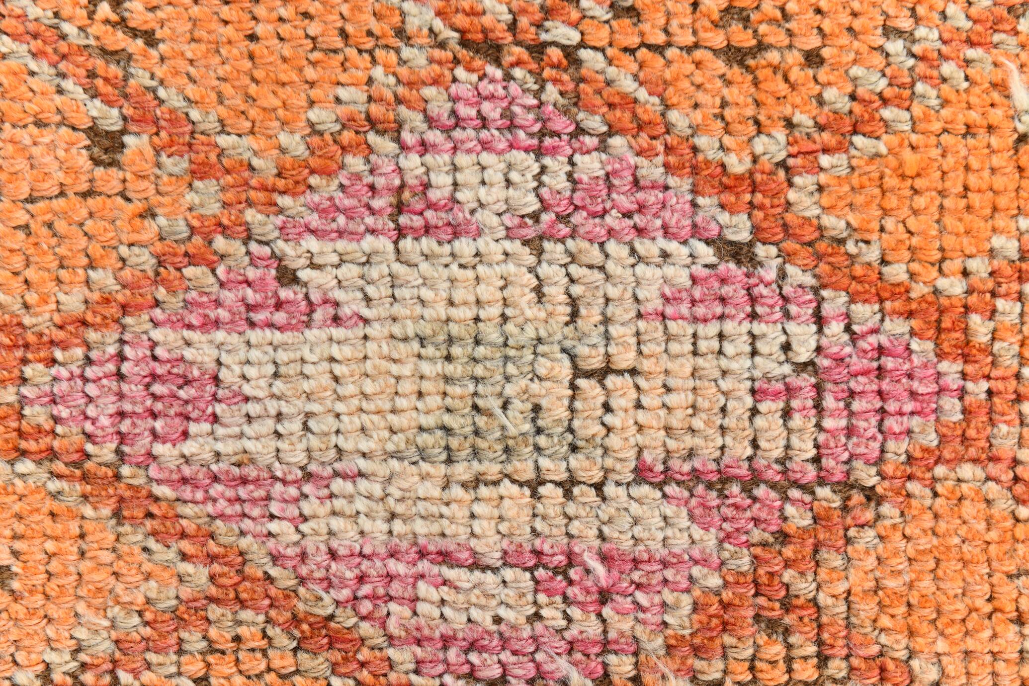 3x11 Runner Coral Red Vintage Runner Rug, Wool Corridor Rug, 94x329Cm