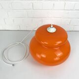 Vintage Space Age Orange Glass Pendant Light