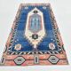 128x265 Cm Blue Vintage Area Rug, Rare Style Rug