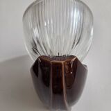 Pair of Art Deco wall lights, ceramic and holophane glass.