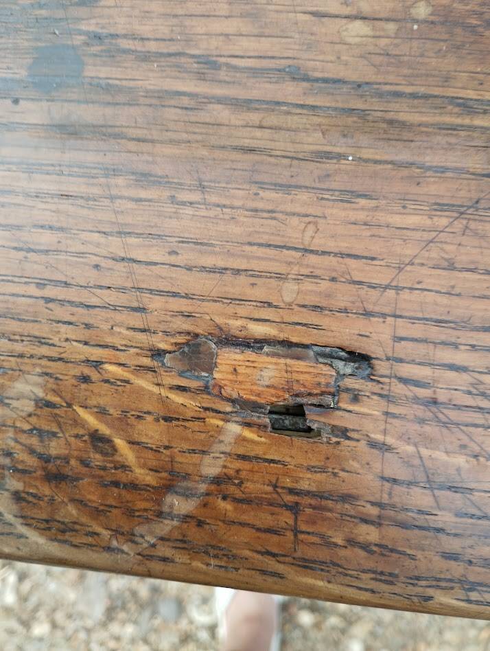 Victorian oak graduated desk – circa 1890-1910.