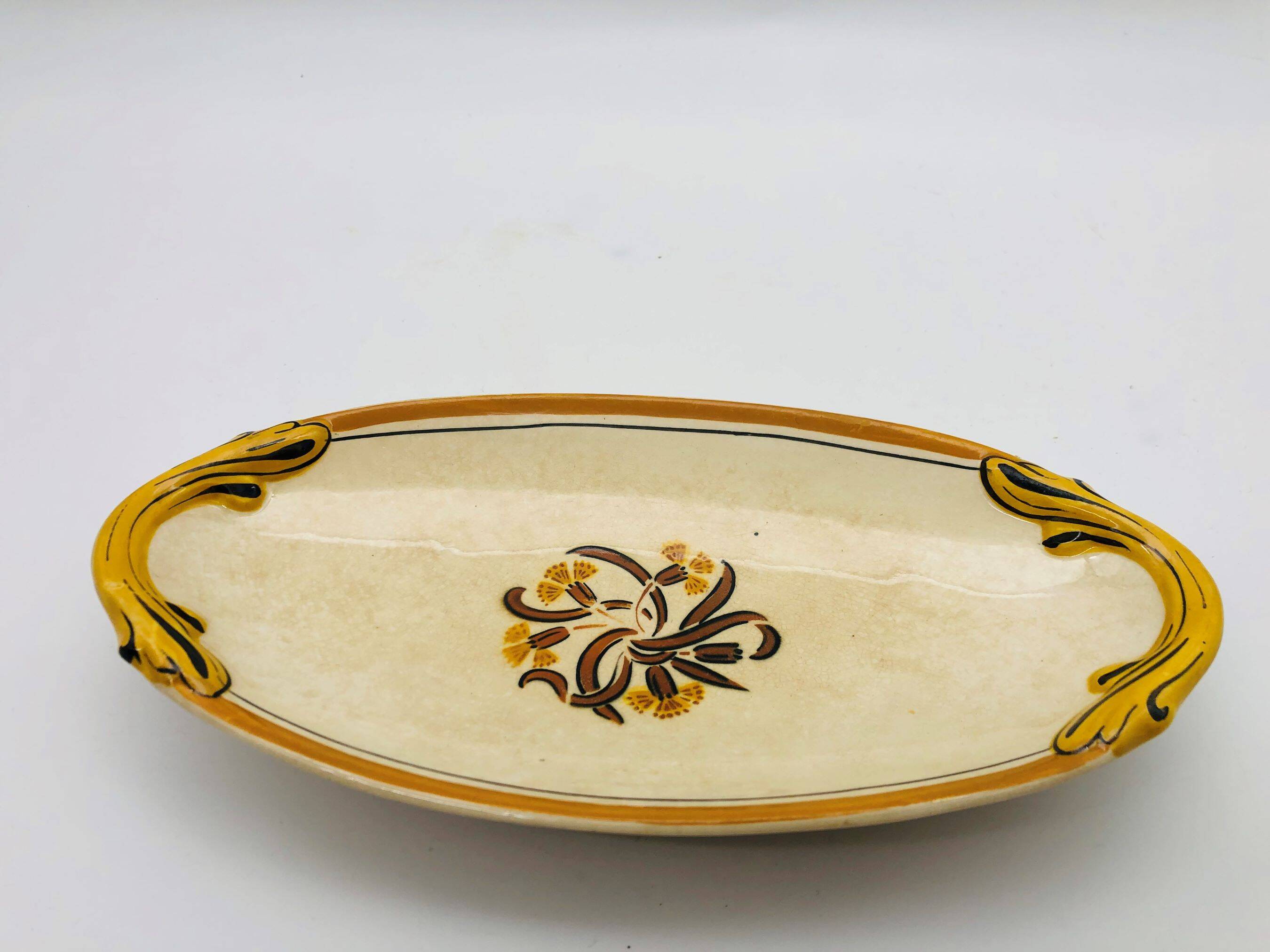Set of 2 dishes - Creil et Montereau – Carnation model.