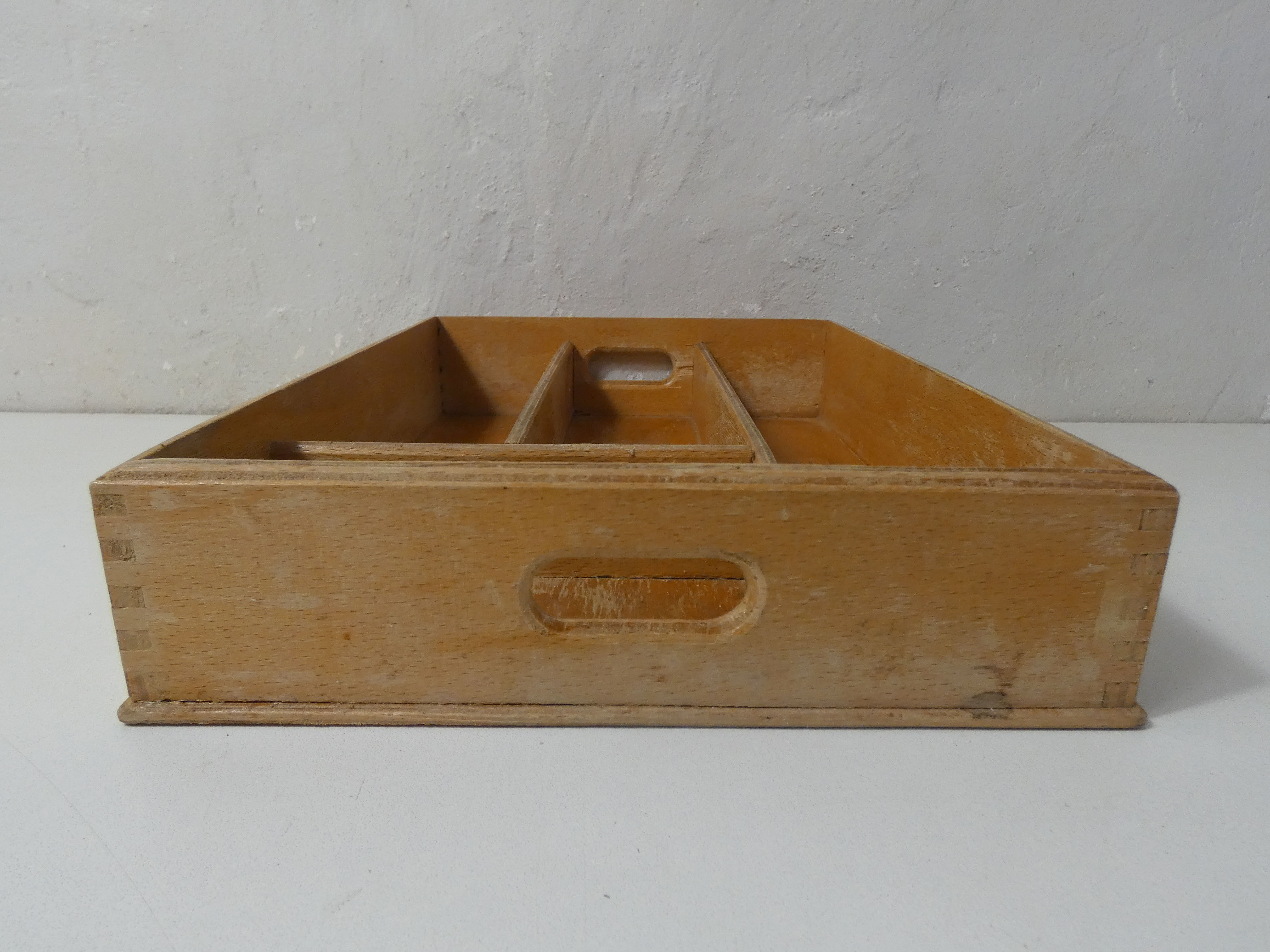 Old Vintage Wooden Compartmentalized Tray