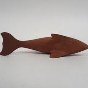 Scandinavian modern solid teak dolphin sculpture, 1950's